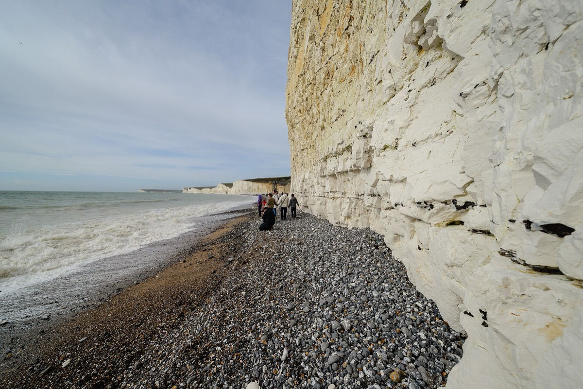The beach at Birling Gap, with the Seven Sisters beyond
