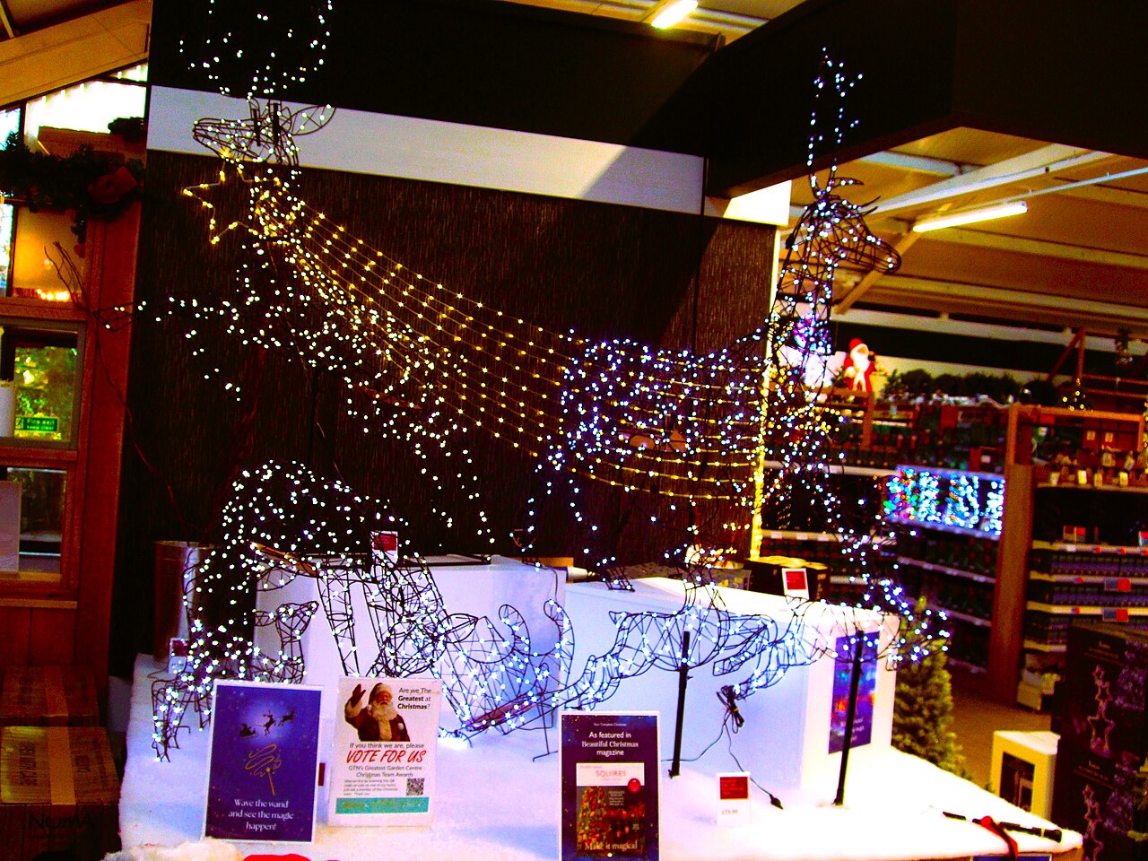 Christmas illuminations at Squire's Garden Centre, Twickenham