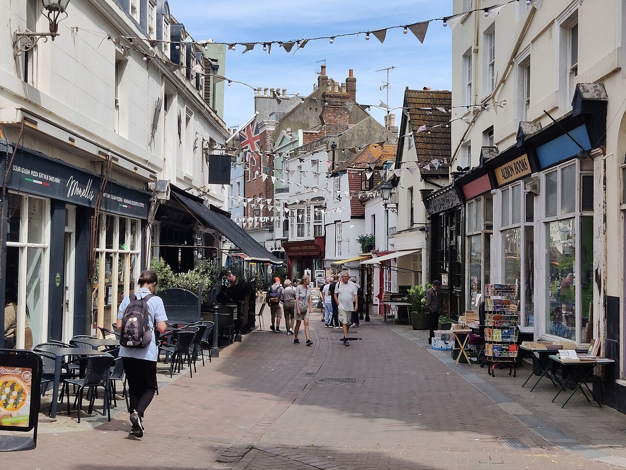 Independent shops on George Street in the Old Town of Hastings