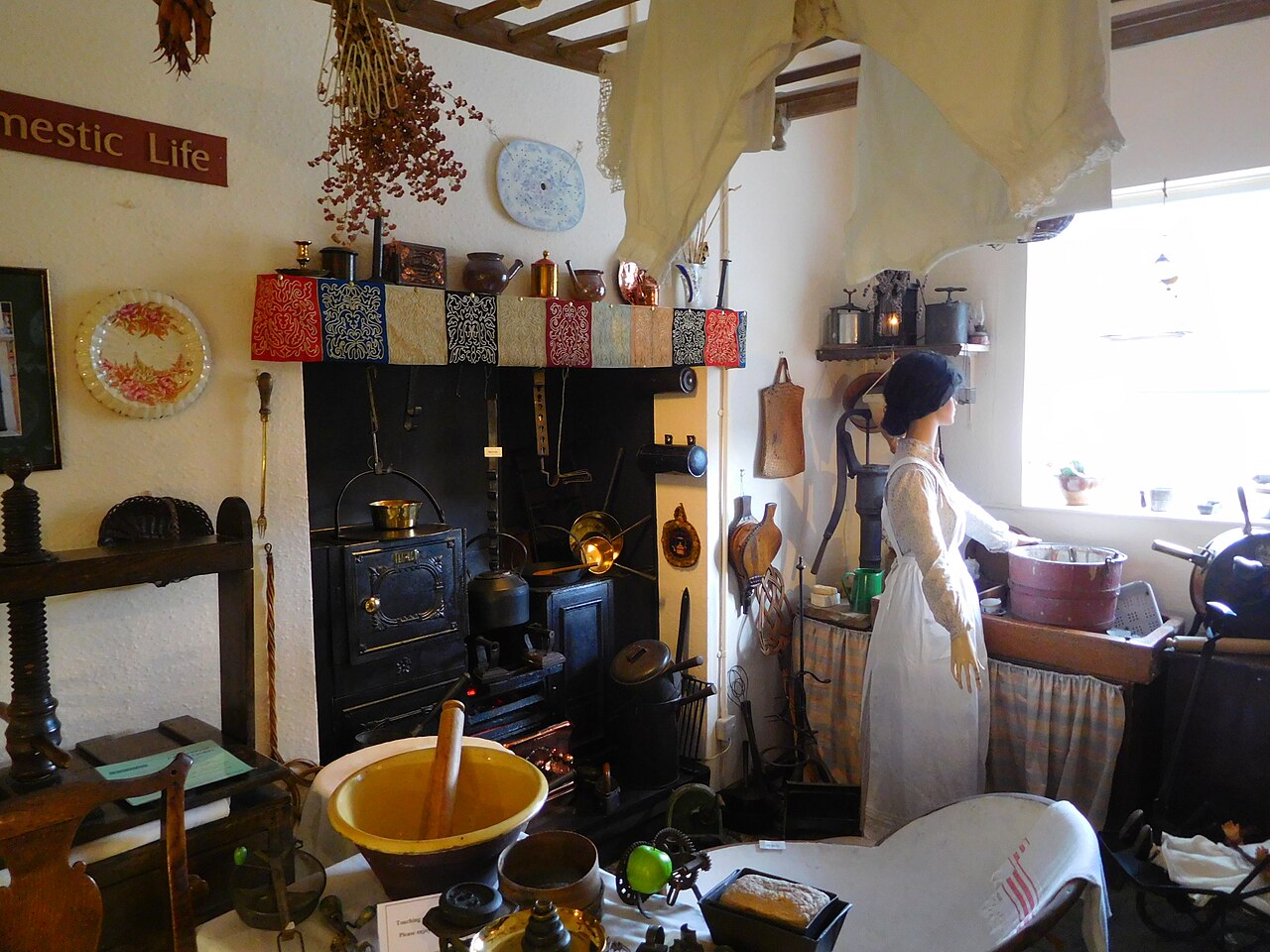 A Victorian cast-iron kitchen range in the Nidderdale Museum, Pateley Bridge