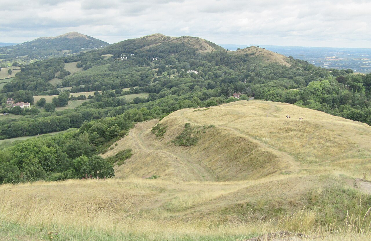 The earthworks of British Camp on Herefordshire Beacon