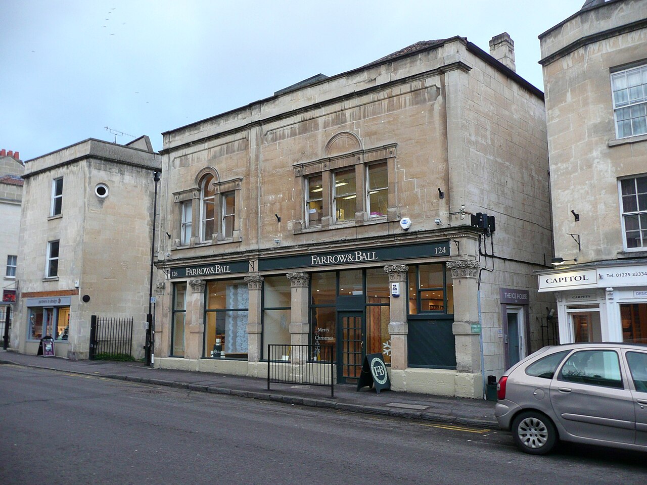 The Farrow & Ball showroom in a Georgian building on Walcot Street, Bath
