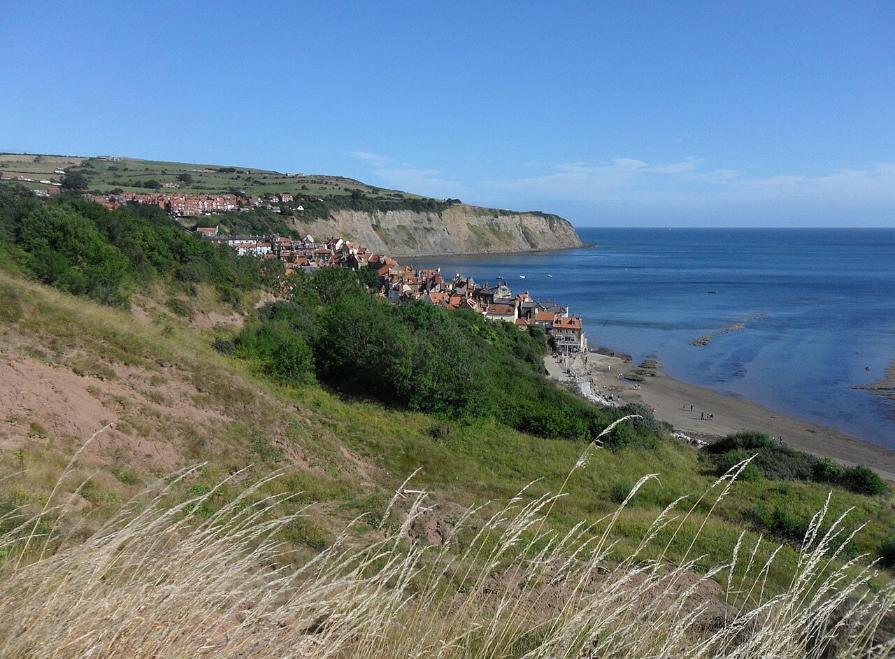 The red roofs of Robin Hood's Bay above the sea