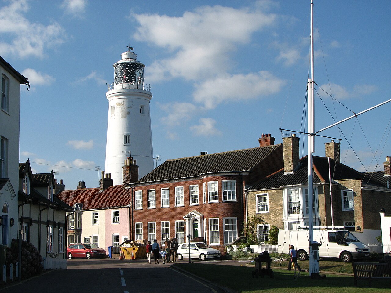 Southwold lighthouse among the town's houses