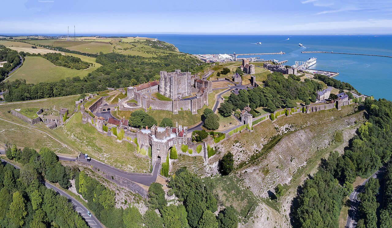 Dover Castle above the cliffs